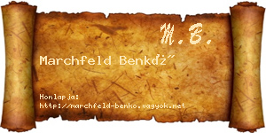 Marchfeld Benkő névjegykártya